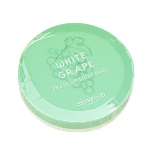 包邮skin food 思亲肤青葡萄粉饼自然亮肤色提亮遮瑕定妆控油韩国