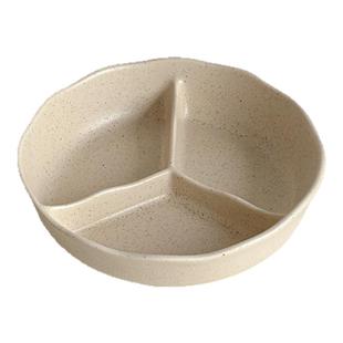 穆尼 ins一人食花边三格陶瓷盘子减肥分餐盘早餐盘分隔减脂家用盘