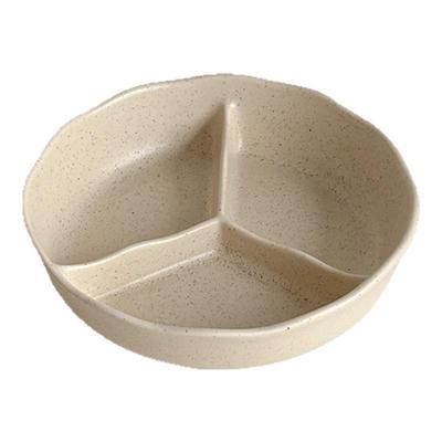 ins一人食花边三格陶瓷盘子减脂