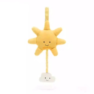 正品jELLYCAT太阳月亮八音盒巴塞罗熊邦尼兔音乐拉铃宝宝安抚玩偶