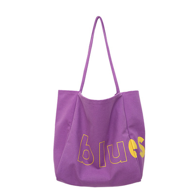 夏天大容量通勤单肩托特包包女2025新款休闲上课手提购物袋帆布包