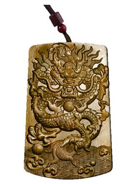 柏林禅寺龙腾龙牌平安属相佛牌守护神车挂吊坠绿檀木木质护身符