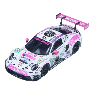 SR 1:64 保时捷911 GT3 R 白粉85# 铁娘子 TBC赛车 合金汽车模型