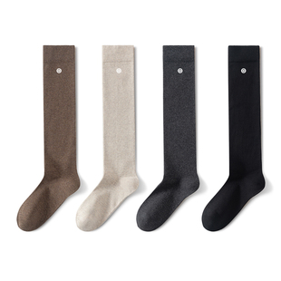 有内压力小腿袜子女显瘦秋冬ins潮jk袜加厚防滑不掉黑色过膝长筒