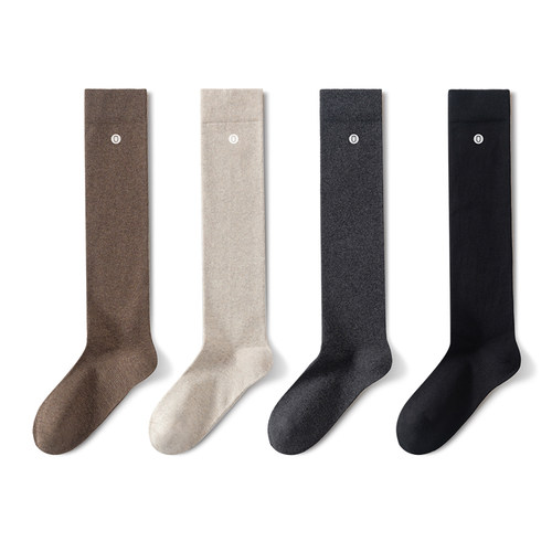 有内压力小腿袜子女显瘦秋冬ins潮jk袜加厚防滑不掉黑色过膝长筒