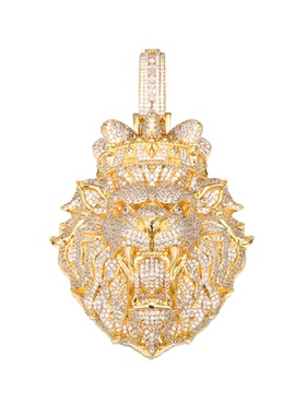立体皇冠狮子满钻锆石霸气吊坠