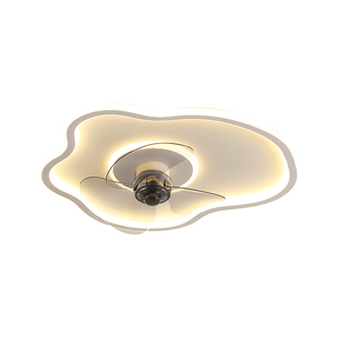 极简卧室风扇灯北欧家用隐形书房餐厅电扇灯一体儿童房风扇吸顶灯