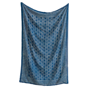 视觉味道 手工拓印围巾沙滩巾防晒披肩布棉质舒适高级感印度进口