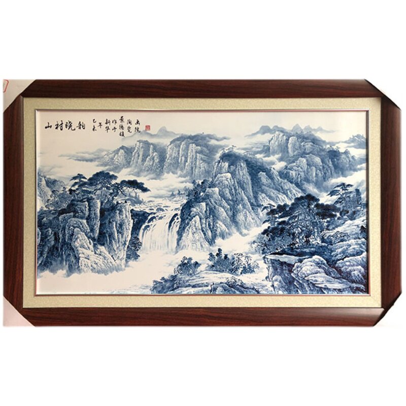 客厅装饰挂画瓷板画中式
