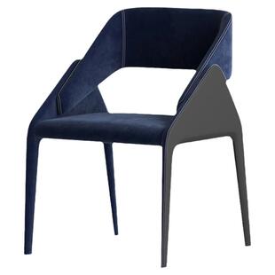 意式北欧马鞍皮餐椅现代简约家用靠背椅子极简设计师高级感书桌凳