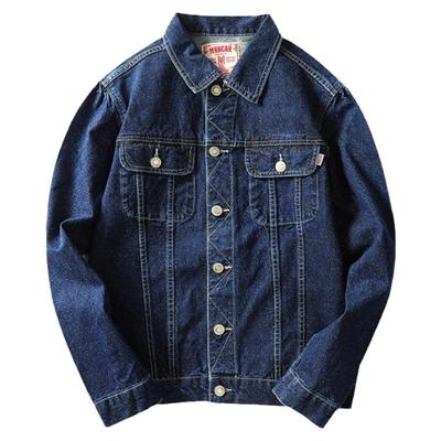 MBBCAR窄幅翻领秋冬赤耳丹宁夹克