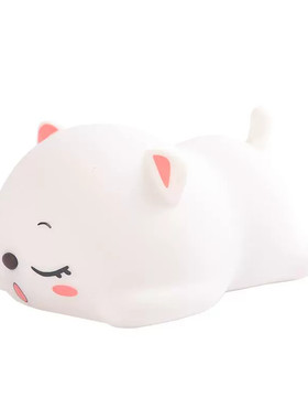 猫咪小夜灯充电款硅胶卧室床头可爱拍拍台灯生日礼物睡眠呼噜猫
