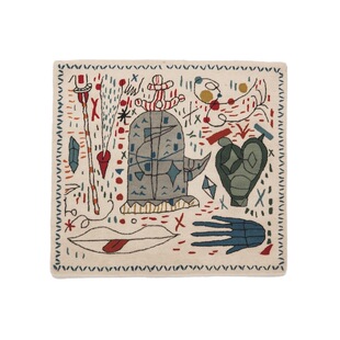 进口nanimarquina纯羊毛手工簇绒简约卧室衣帽间方形小地毯块毯