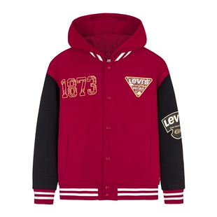 【新年马年】李维斯男童外套2026春季红色拜年服儿童过年衣服女童