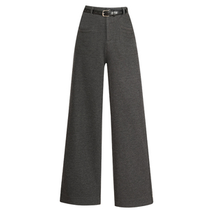 郑州女裤2025新款高端品牌显瘦阔腿中年加绒加厚妈妈牡丹裤冬季