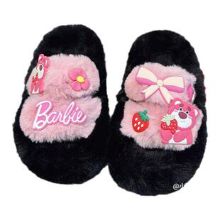 儿童毛茸茸拖鞋2025新款女孩秋冬季室内家居棉拖女童冬款棉拖鞋女