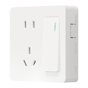 国际电工明装开关插座86型明线16A十五孔一开带5五孔插座面板家用