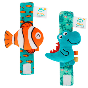 小宝宝手腕铃 婴儿手摇铃玩具0-3个月以上安抚手戴铃铛手腕带玩偶