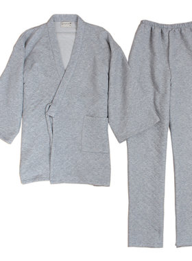 秋冬男纯棉大码汉服长裤套装