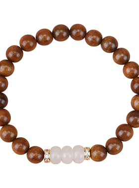 合慕金丝楠木老料新中式佛珠女款