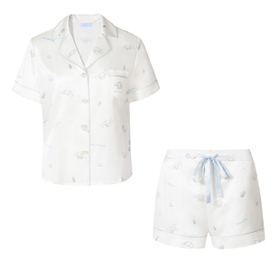 SILKY MIRACLEx Cinnamoroll玉桂狗联名真丝睡衣短袖大耳狗家居服