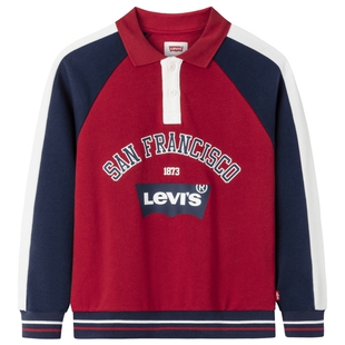 李维斯童装2026春季新款儿童套头卫衣男童纯棉休闲上衣大小童春装