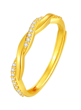 vana女足金999交织锆石戒指