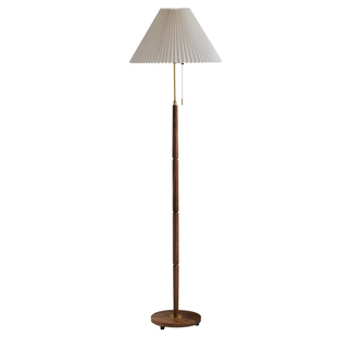 新款曼舞复古柚木落地灯客厅沙发旁卧室中古风氛围感立式床头灯