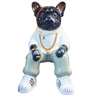 雕塑定制玻璃钢卡通人物商场吉祥物店门口户外招财狗打卡大型摆件