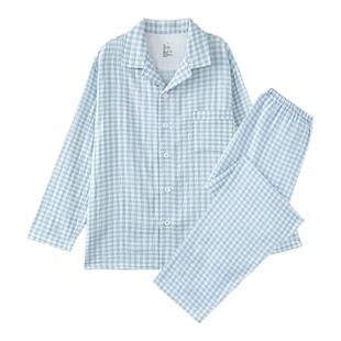 无印2026年春夏季新款双层纱布家居服套装男女情侣装全棉纯棉睡衣