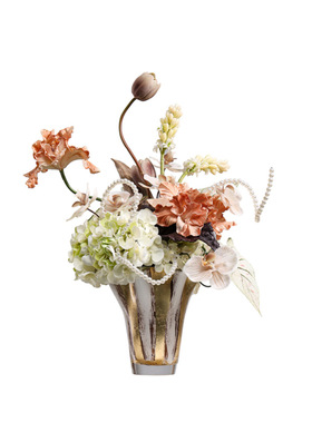 妖及法式轻奢白金玻璃花瓶摆件