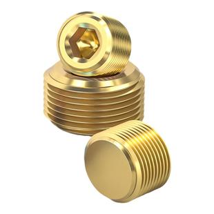 国标纯黄铜全铜内六角堵头闷头公制英美制油堵管堵外1分2分3分4分