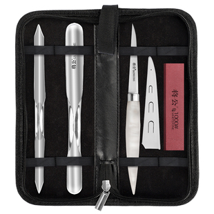 将公不锈钢厨房雕刻刀三件套专业蔬果雕花刀具收纳包套装便携锋利