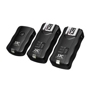 JJC 闪光灯无线引闪器一拖二适用佳能索尼尼康富士遥控触发器快门线单反相机通用无线触发摄影影棚影室灯配件