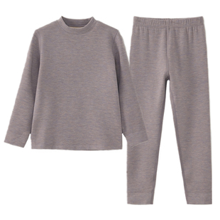 羊绒儿童保暖内衣秋冬女大童德绒发热蚕丝线衣裤男童秋衣秋裤套装