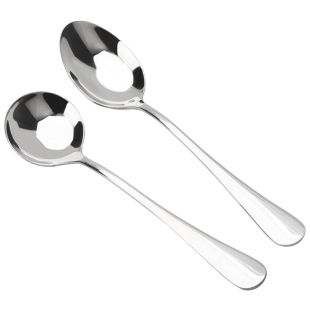 勺子不锈钢长柄汤匙调羹便携勺加厚饭勺吃饭公勺汤勺铁勺刻字餐具