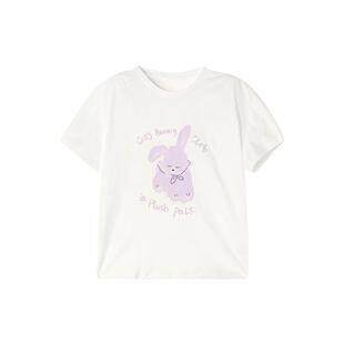 笛莎官方童装女童T恤夏季新款大童女孩儿童洋气印花短袖t恤上衣