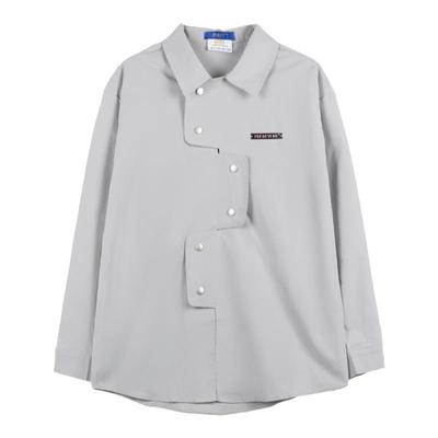 PMET宽松休闲不规则门襟衬衫