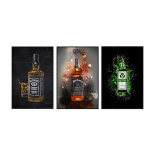 酒吧装饰画KTV包厢美式清吧工业风挂画会所威士忌音乐餐吧壁画