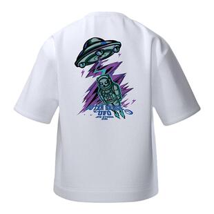 JPK UFO 原创小众国潮短袖T恤圆领大码宽松男士潮牌时尚夏季印花