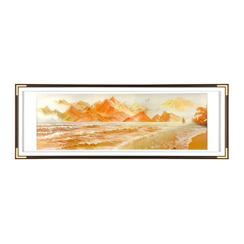 新中式山水风景装饰画客厅书房挂