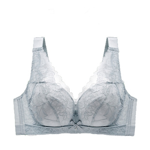 大码内衣女胖mm200斤无钢圈大胸显小文胸薄款聚拢收副乳超薄大杯D