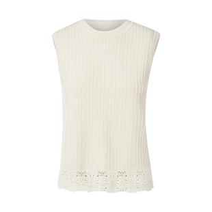 【美丽诺羊毛】ELSEWHERE珂思时尚文艺提花针织背心2025春季新款
