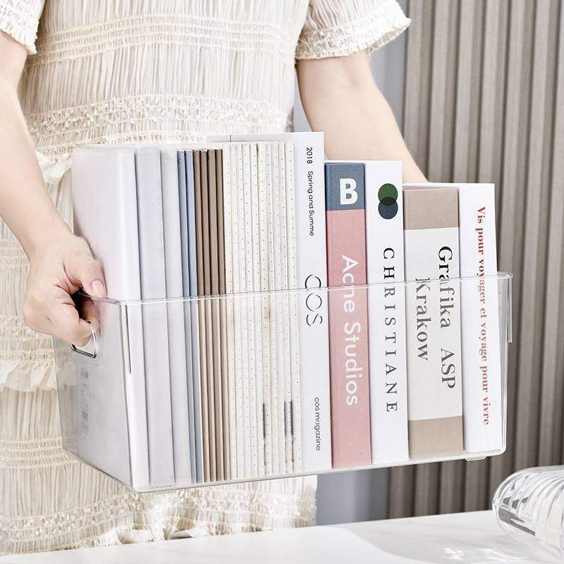 塑料书本书箱收纳箱家用盒透明绘储本儿童书柜收纳筐神器特大号物