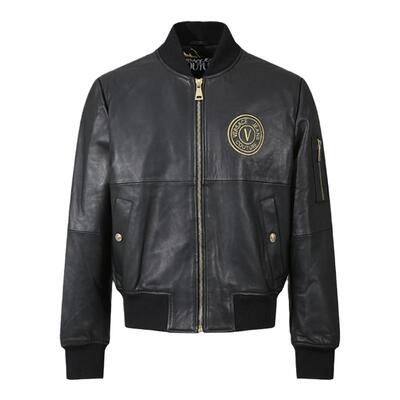 VJC范思哲 男士复古拉链短款夹棉皮衣夹克上衣外套 GAVP06