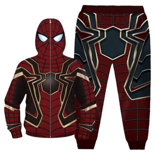 蜘蛛侠男童套装秋装宽松中大童卫衣儿童衣服秋季胖男孩奥特曼外套