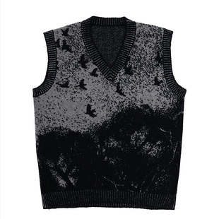 No sense无感官&浮游野人 复古针织背心宽松外搭毛衣V领叠穿马甲