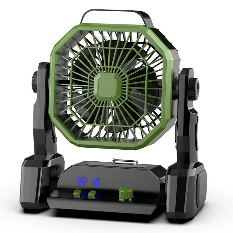 户外露营风扇无线充双电机双扇叶大功率usb便携式帐篷应急电源灯