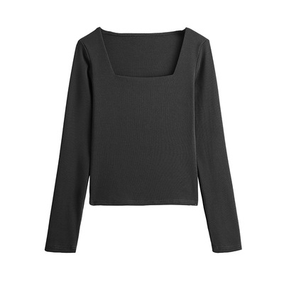 纯色洋气小个子打底衫女高级感秋