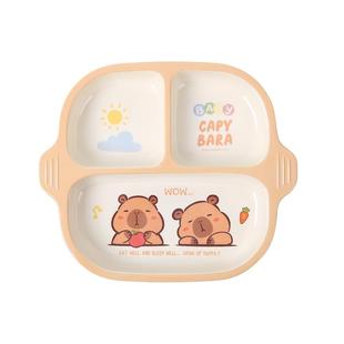 五和卡皮巴拉儿童餐具碗家用可爱宝宝餐盘分格吃饭专用碗2025新款